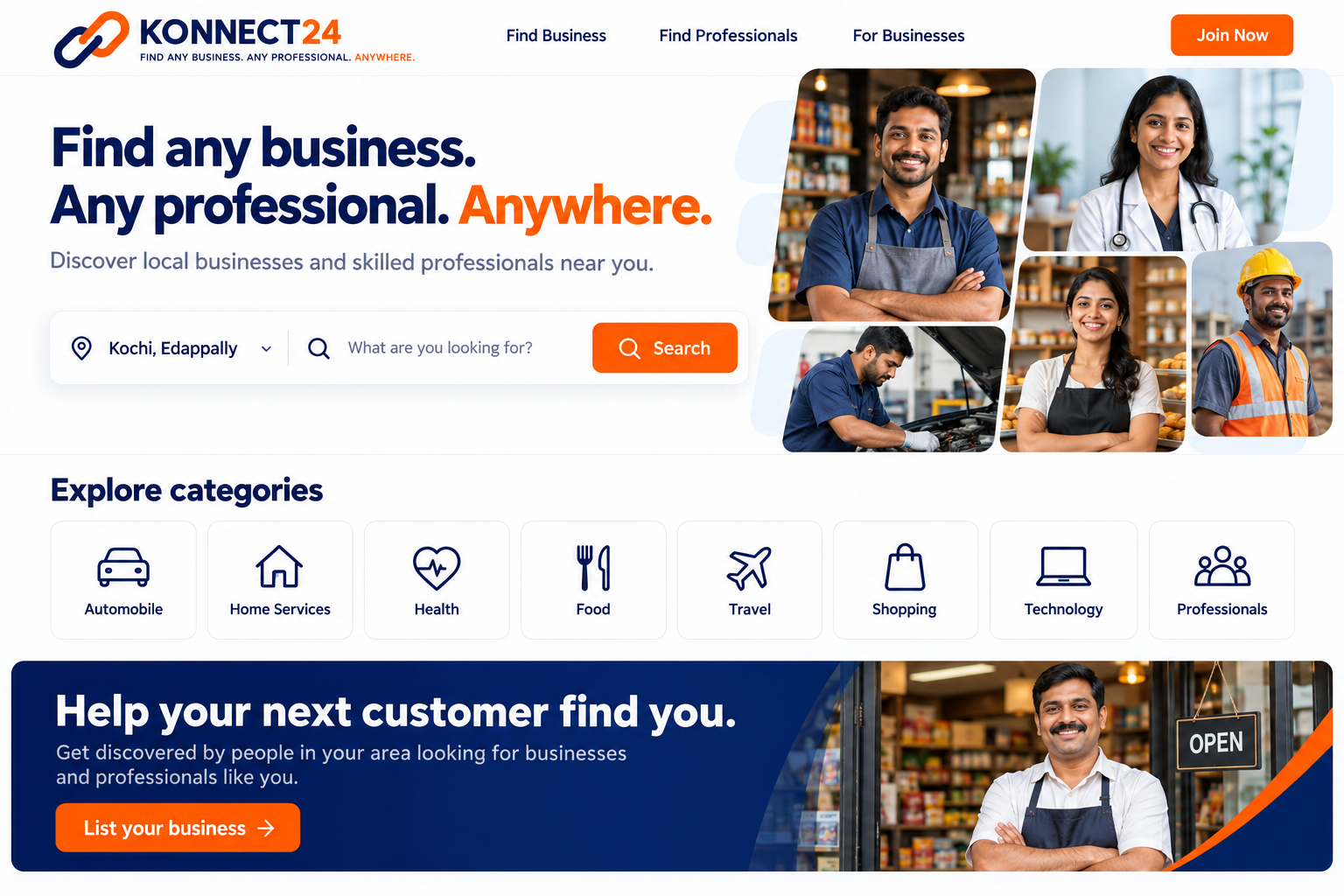 Business owners, a doctor, a mechanic and a construction professional